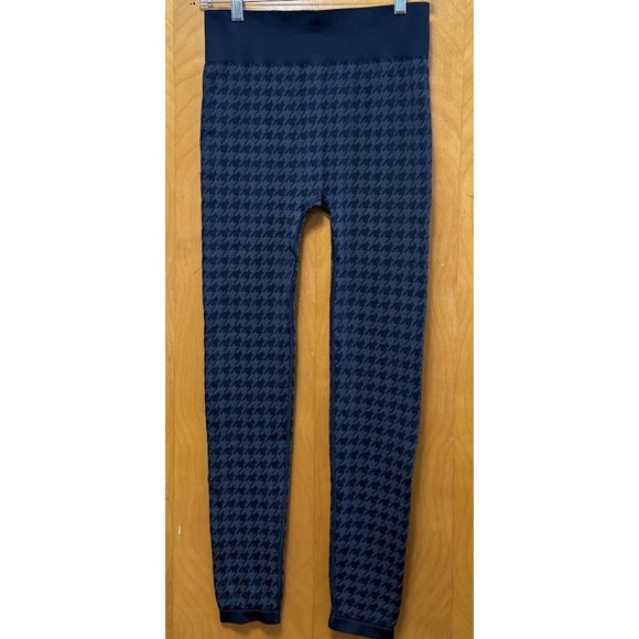 Rhone Womens Houndstooth Seamless Base Legging Performance Stretch Navy Blue M - Picture 3 of 9
